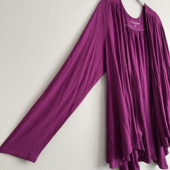 Soft Surroundings Womens Purple Open Front Top Size Large Drapey Viscose Stretch - Picture 4 of 9